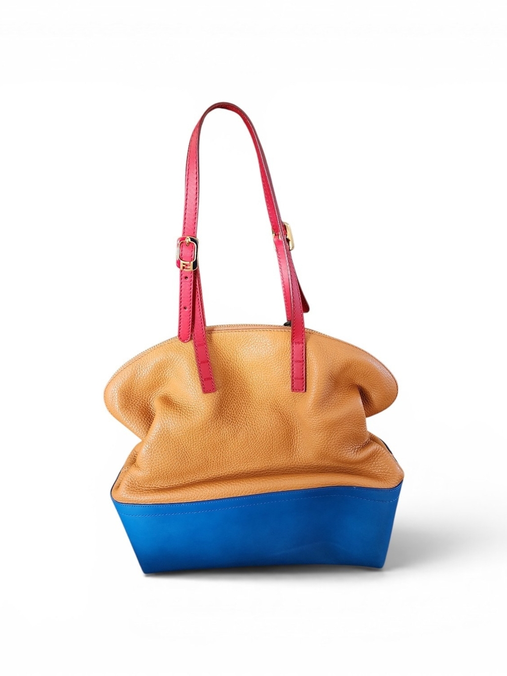 Fendi Colorblock 2Bag Leather Shoulder Bag